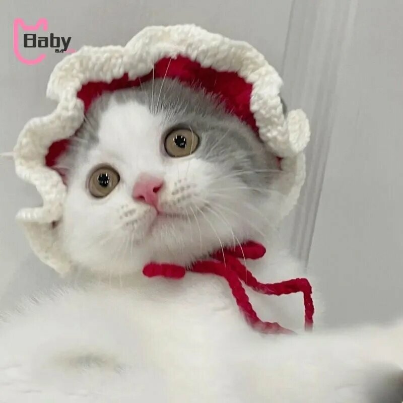 Шапка для кошек и собак мелких пород Головной убор для домашних животных плетеная шляпа косплейный реквизит