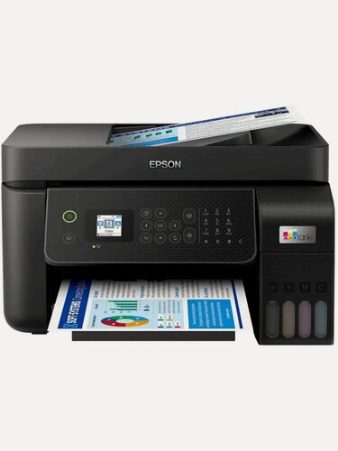 Изображение товара МФУ Epson L5290 (C11CJ65512) СНПЧ черный струйный, цветной А4, Wi-Fi, USB 2.0, RJ-45