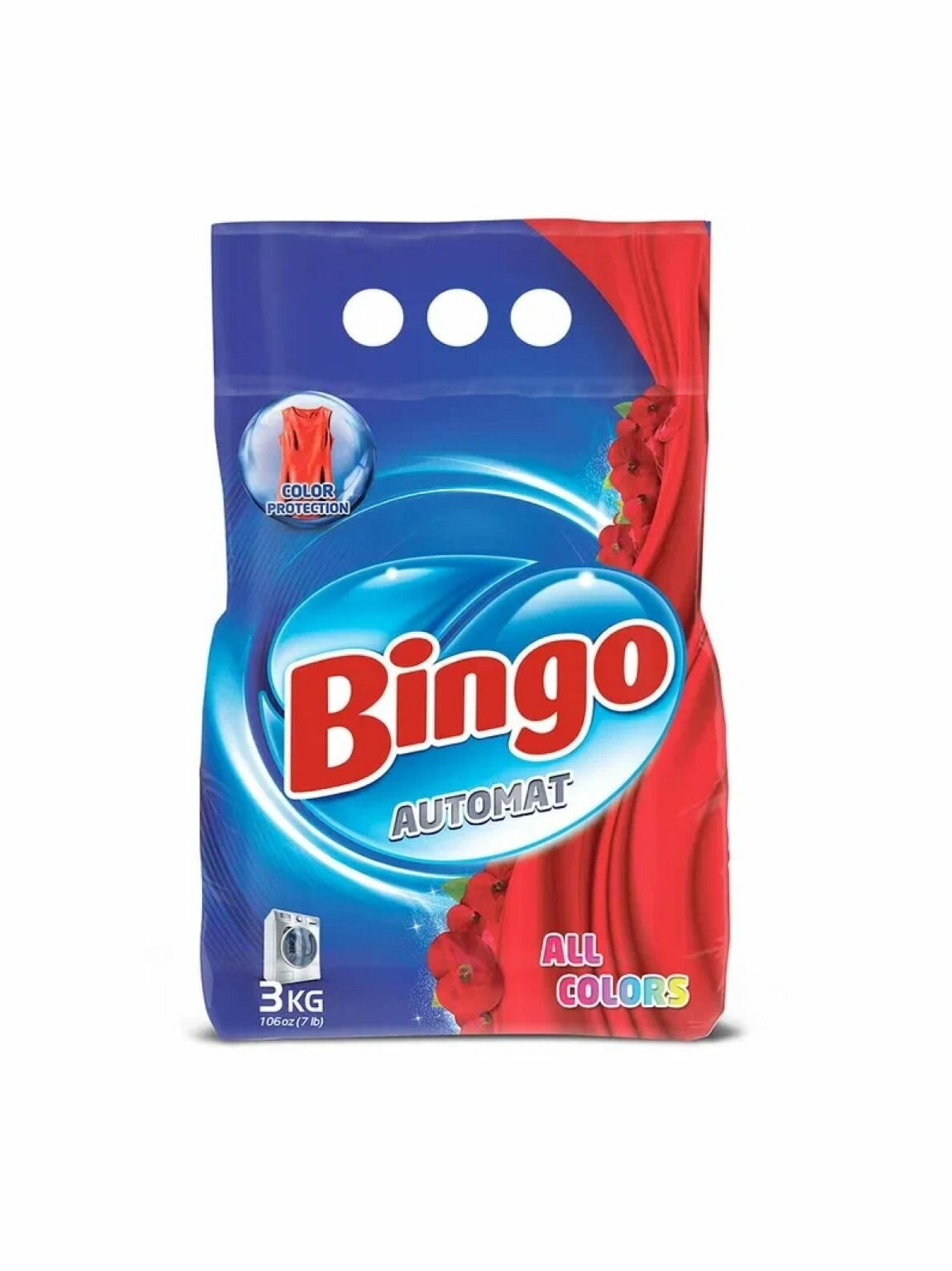 Стиральный порошок Bingo ALL COLORS для цветного белья, автомат 3 кг