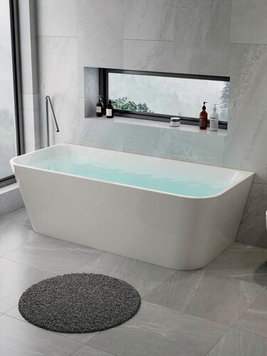 Изображение товара Акриловая ванна Royal Bath RIVA 180x80x58 универсальная, большая глубокая ванна из 100% акрила, с усиленным каркасом, панелью и сливом-переливом click-clack