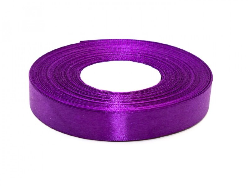 Атласная лента для создания украшений, цветов, букетов, подарков, шитья, рукоделия, 13 м, Фиолетовый, 1 см