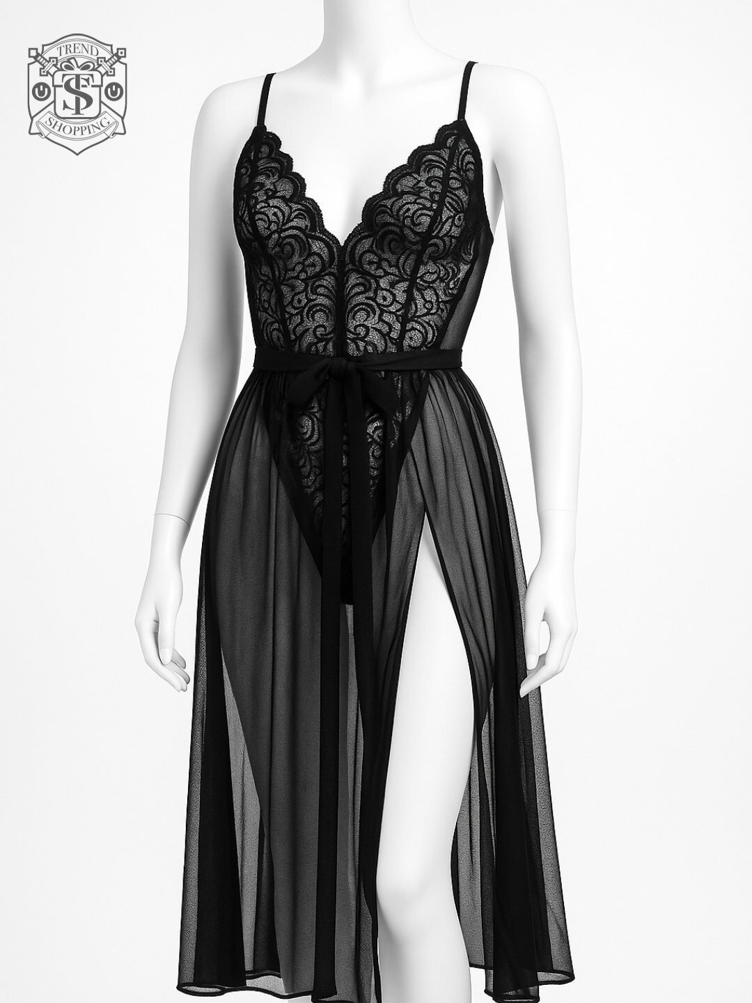 Пеньюар  1, размер 44-48, черный — фото 1