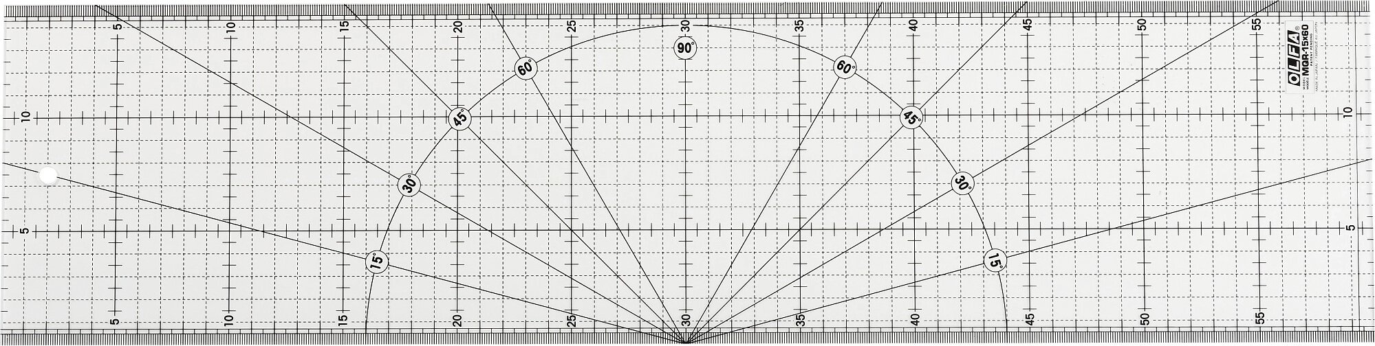 Разметочная метрическая линейка OLFA OL-MQR-15x60