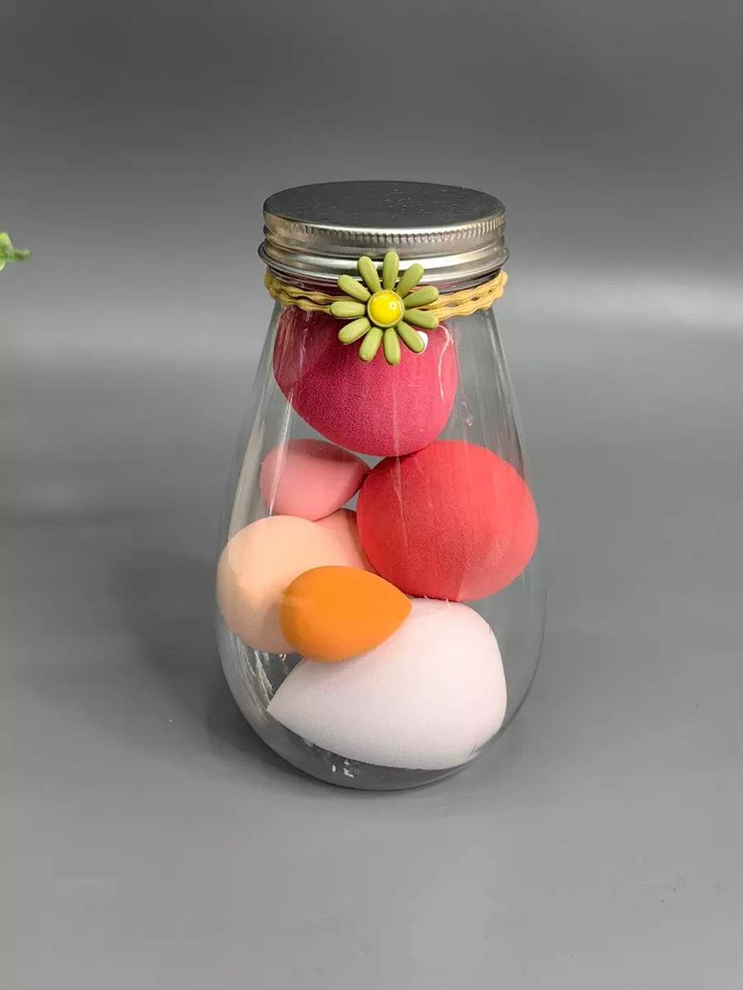 Набор спонжей для макияжа, 12 штук, с футляром и баночкой, в подарок