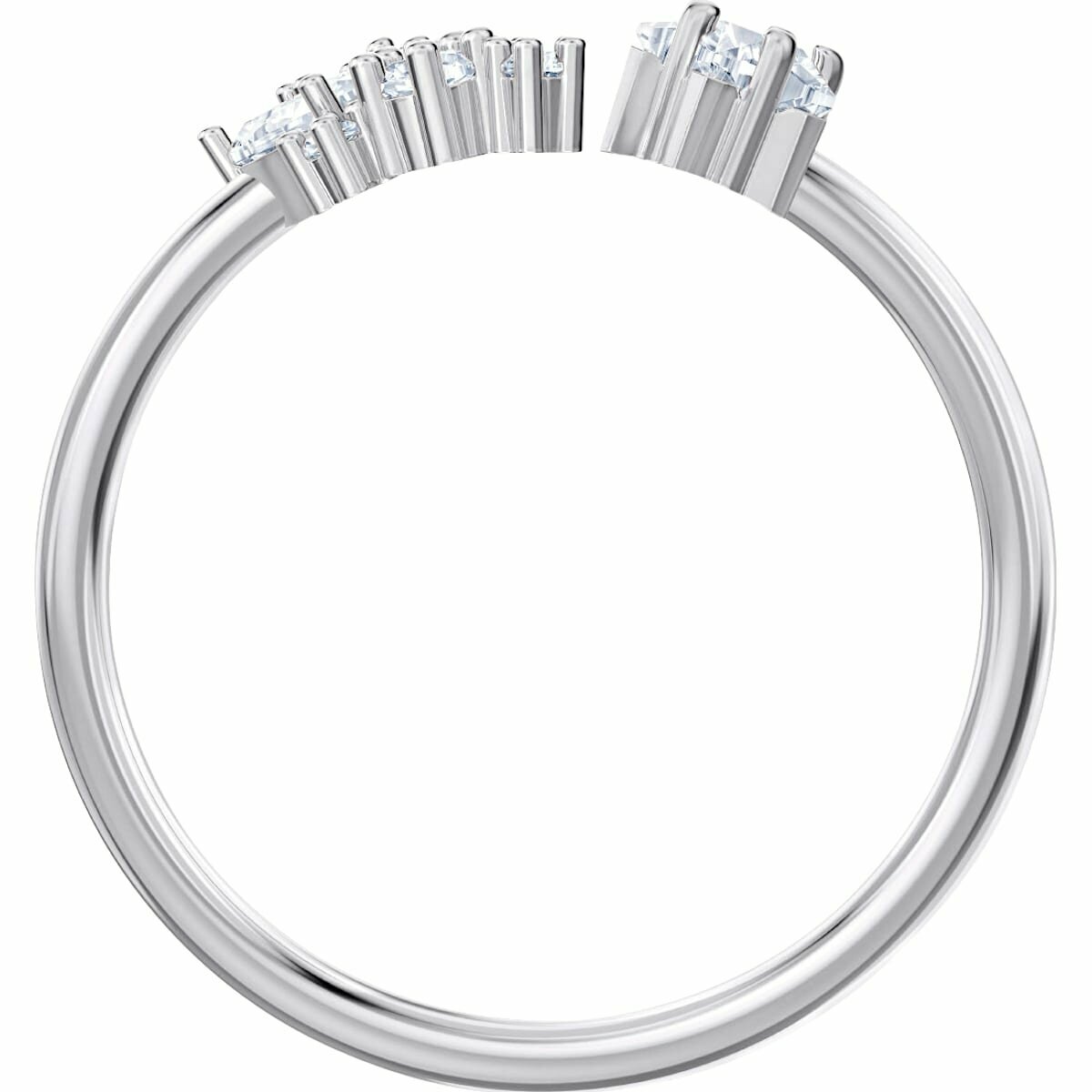 Кольцо помолвочное SWAROVSKI, кристаллы Swarovski, размер 17, серебряный, бесцветный, белый — фото 1