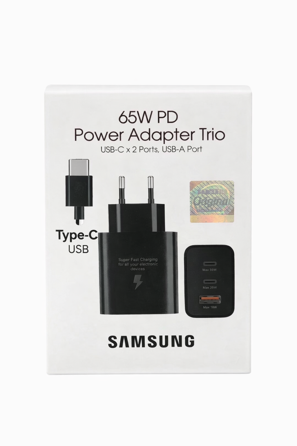 Зарядное устройство, для Samsung, 65 W Type-C, комплект Usb 25w,45w 65w — фото 1