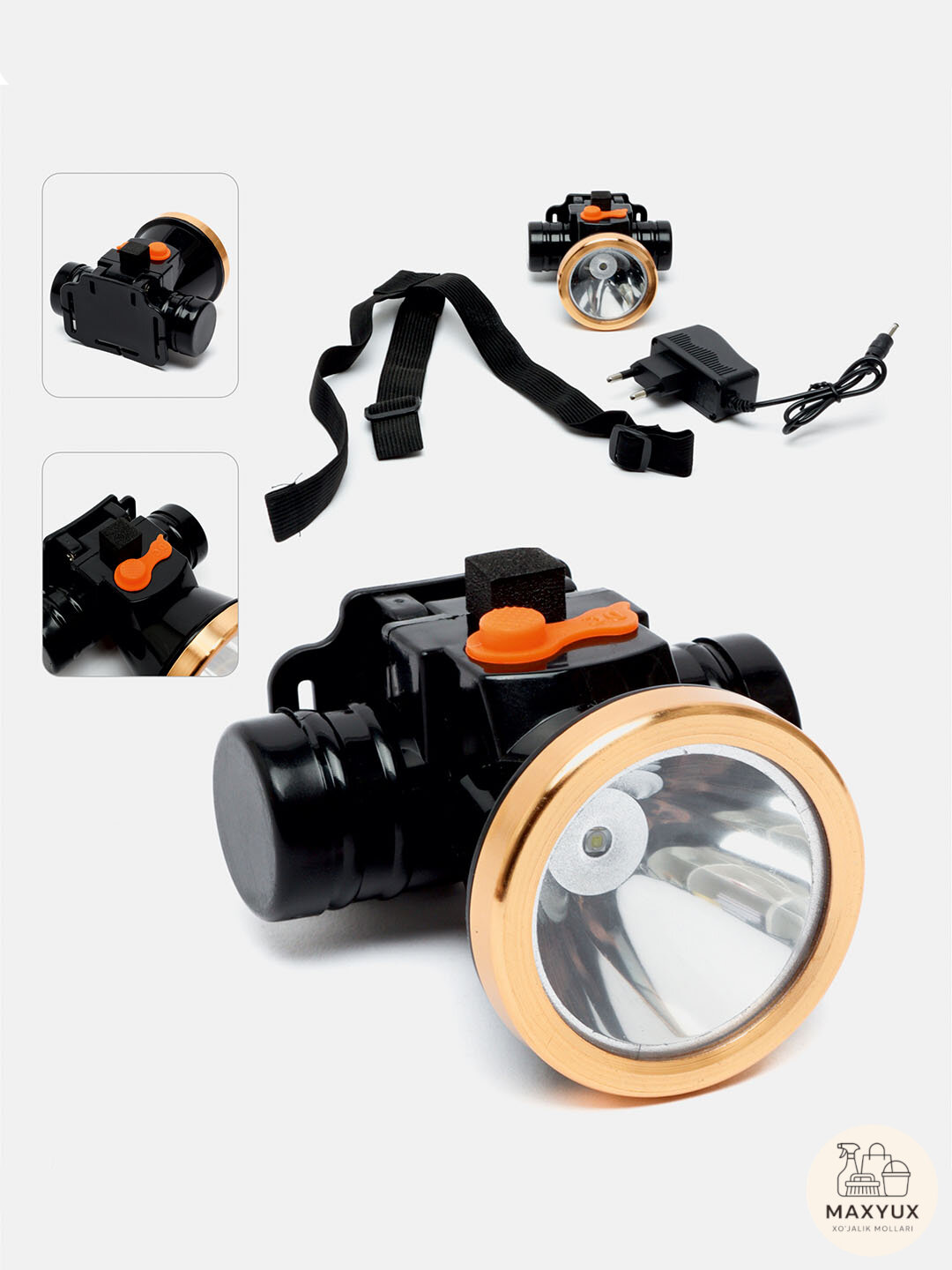 Светодиодный фонарь, который крепится на лоб (налобный), удобный для головы, модель FA-168.