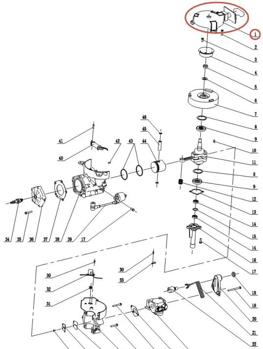 Стартер для бензинового лодочного мотора бренда HANGKAI 6,0 л. с. — фото 1