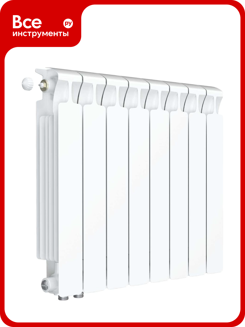 Биметаллический радиатор RIFAR MONOLIT Ventil 500 08 секц. нижн. лев. R-MN-500-08-VL