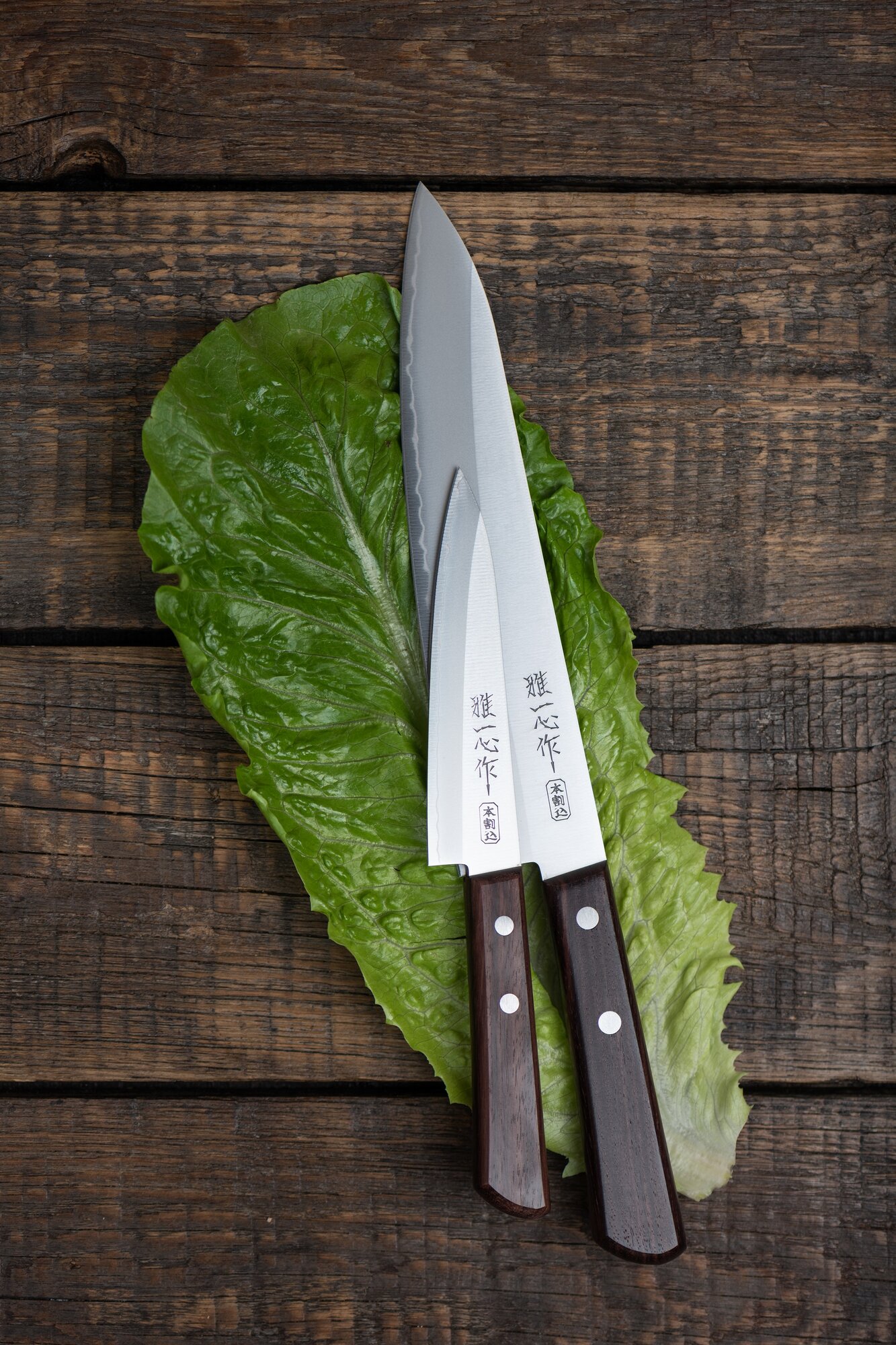 Набор из 2-х Кухонных Ножей Kanetsugu (SET-KNG001) длина лезвия 12 см 21 см сталь AUS-8/SUS410 Япония