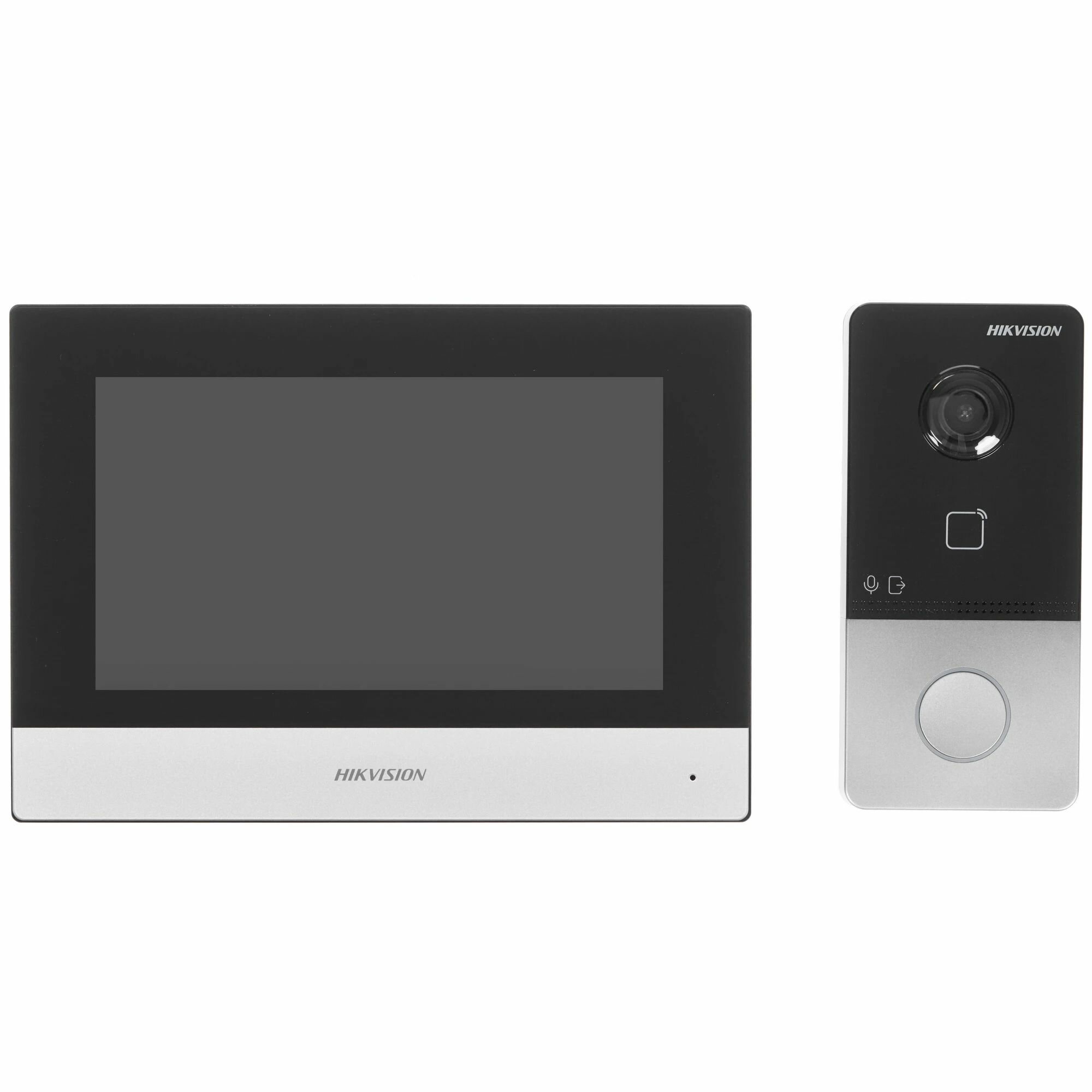 IP домофон Hikvision DS-KIS603-P, Wi-Fi, сенсорное управление, цвет черно-серый — фото 1