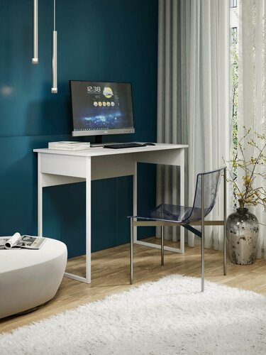 Изображение товара Стол Profimebel Турин-15, белый, игровой, офисный, белый, ЛДСП, универсальное расположение