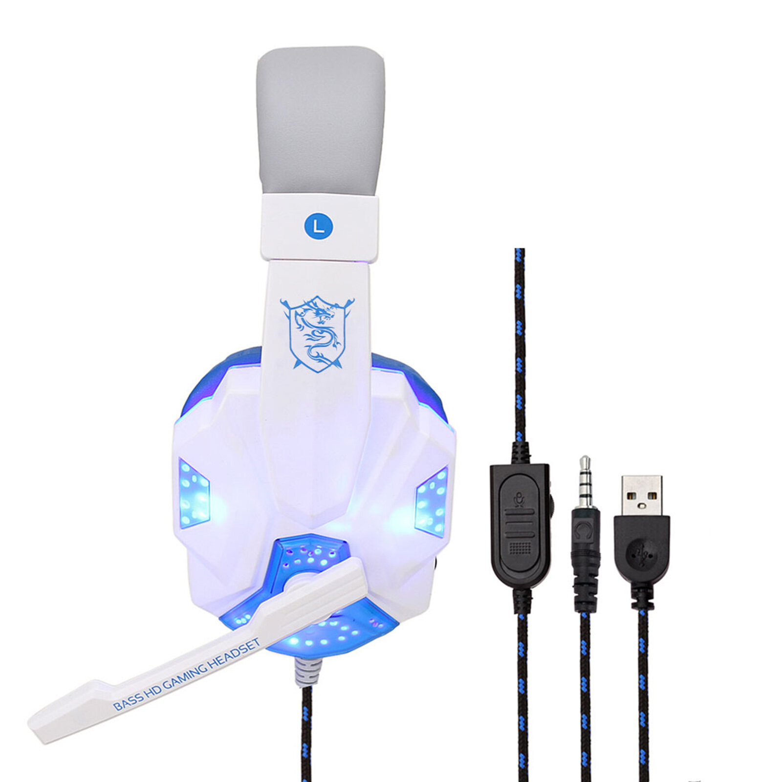Наушники для игр проводные SY830MV, накладные, с микрофоном, разъемы AUX+USB, регулировка громкости, для ПК, черно-красные, черно-синие, белые-синие, драйвер 40мм, чувствительность 105дБ, частотный диапазон 20-20000Гц, микрофон 6*5мм, чувствительность