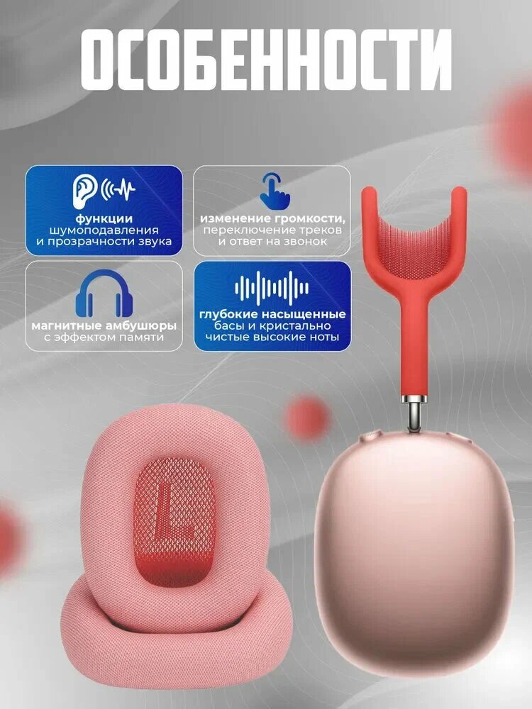 Беспроводные Bluetooth-наушники AirPods Max 2, микрофон, премиум аудио, удобный — фото 1