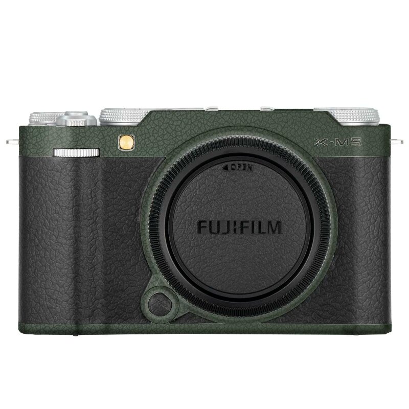 Защитная пленка для камеры Fujifilm X-M5 с кожаным рисунком черного цвета и кожаным рисунком зеленого цвета