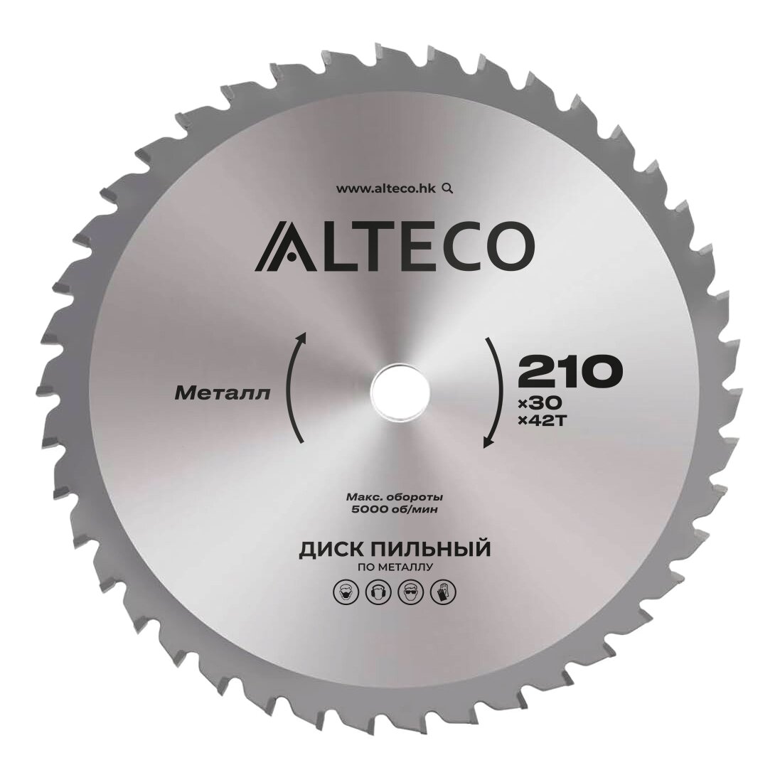 Диск пильный по металлу ALTECO 210x30x42T