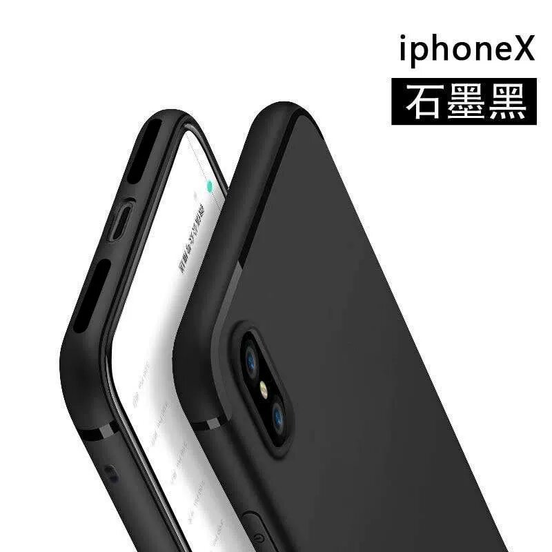 Мягкий силиконовый чехол для iPhone X с отсутствием логотипа - Черный защитный чехол