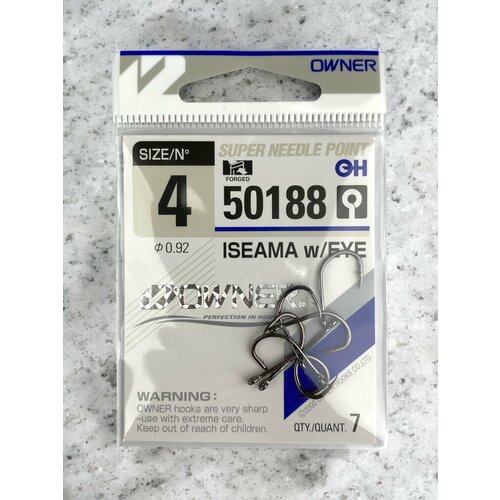 Крючки рыболовные Owner ISEAMA 50188 №4 - диаметр 0,92 - в наборе 7 шт