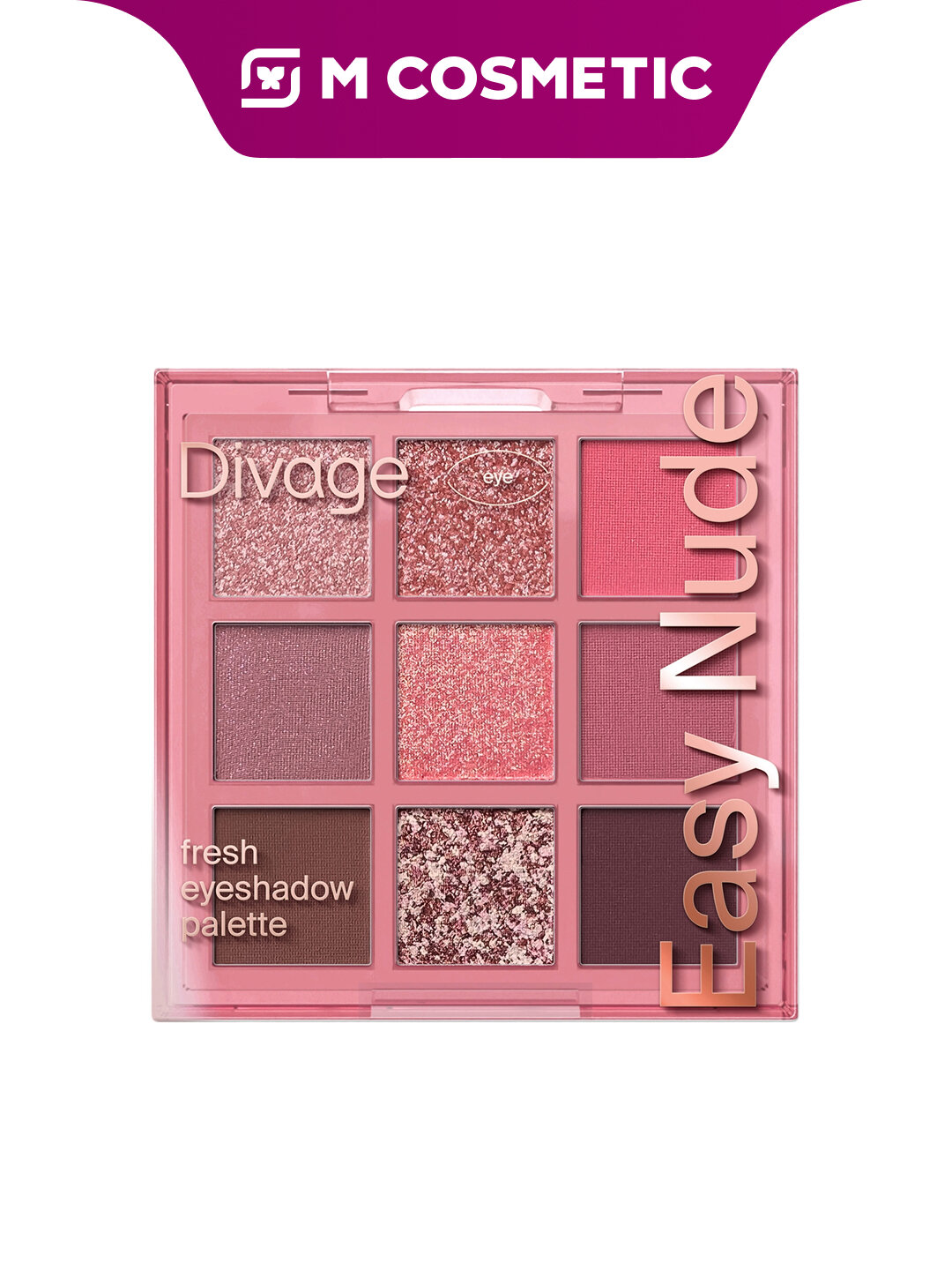 Палетка теней для век DIVAGE Easy Nude Fresh, 9 г, с гармоничными нюдовыми оттенками