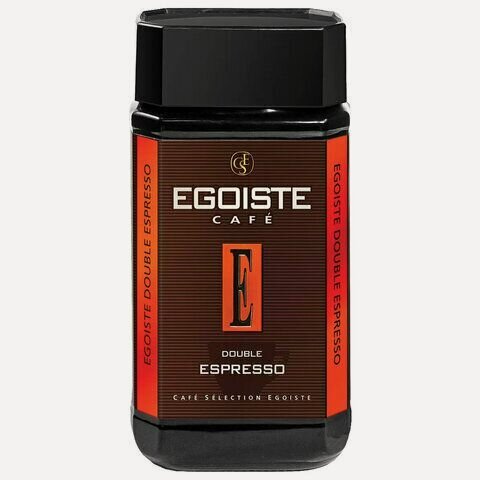 Изображение товара Кофе растворимый EGOISTE "Double Espresso", швейцария, сублимированный, 100 г, стеклянная банка, EG10012023