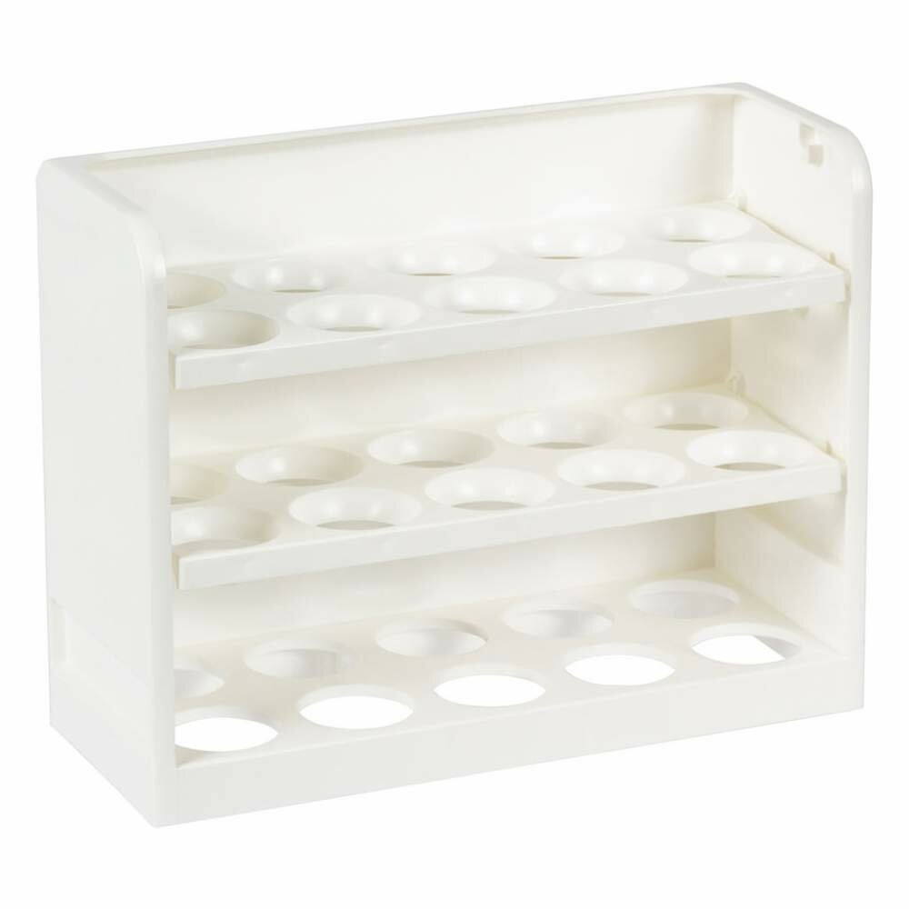 Подставка для яиц 30 ячеек, 3 яруса, белая, пластиковая, для холодильника