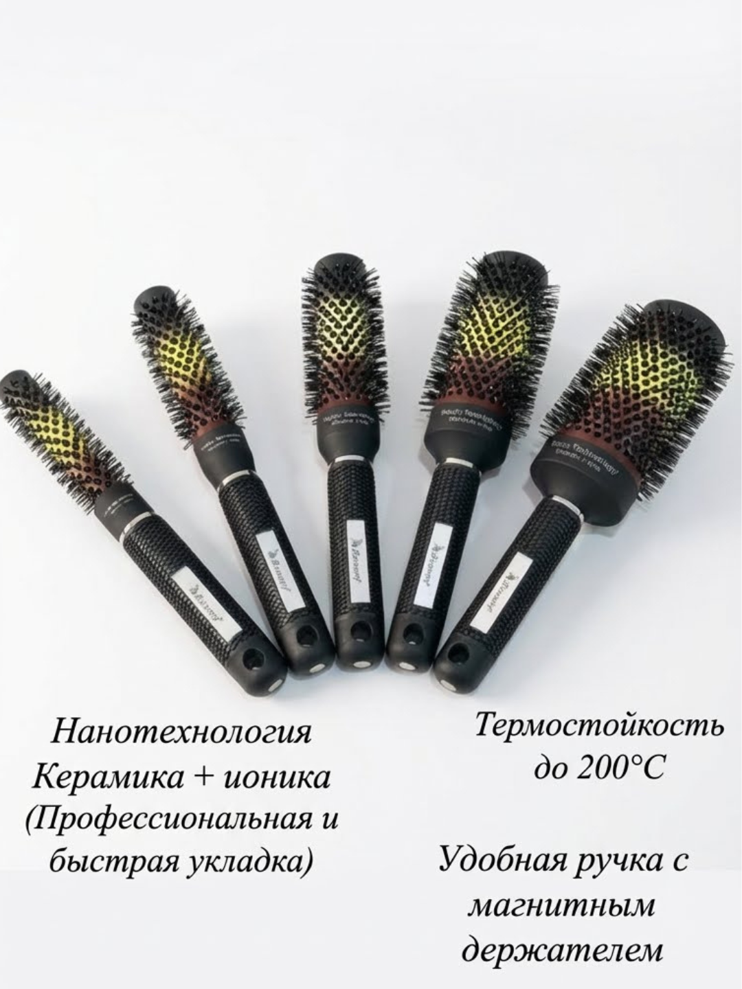Профессиональная Брашинг Расческа Nano technology Ceramic + Ionic 19 мм — фото 1