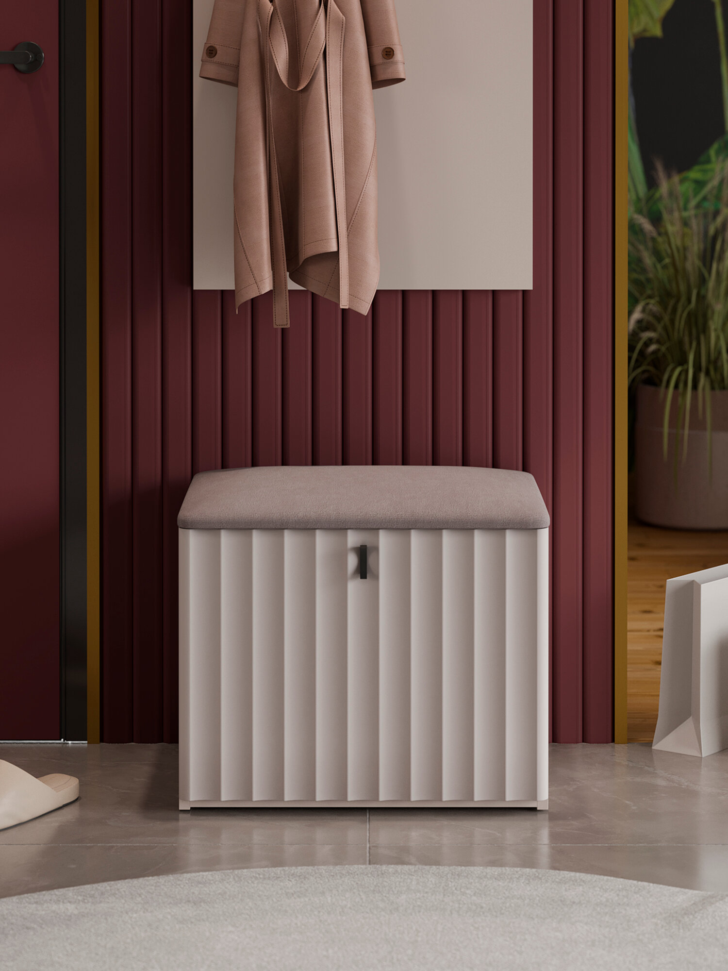 Тумба для обуви ТриЯ "Тиффани", исп. 2.1, кашемир, 55x44x46 см