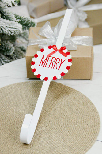 Изображение товара Новогодний крючок для венков пожелание веселья, металл, 38 см, Koopman International AAE337020-1