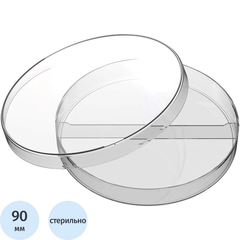 Чашка Петри Перинт 2-секц. стер. диаметр 90мм, 20шт/уп ЧБН2-В-14х90 21975