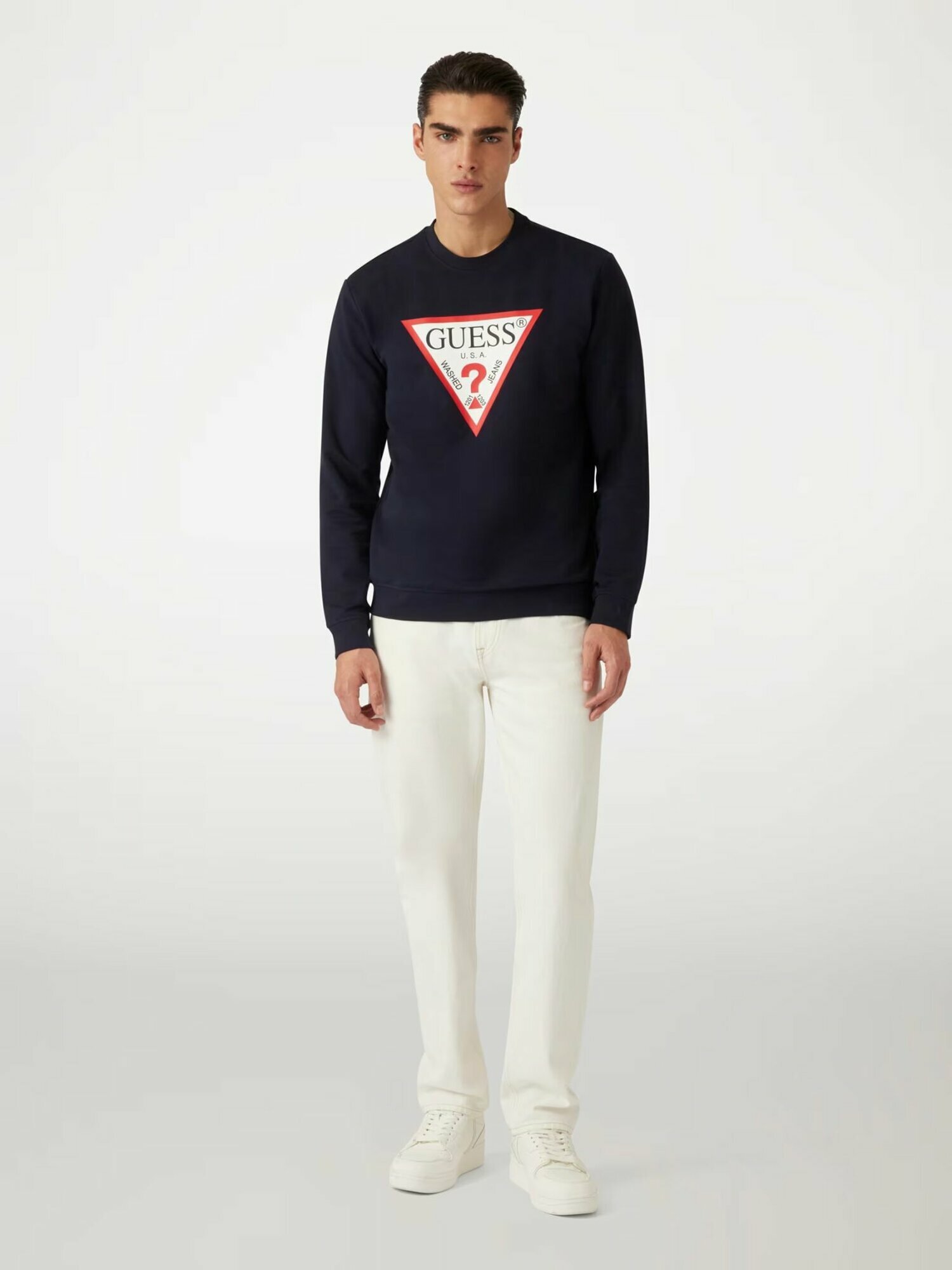 Свитшот GUESS, размер L, , синий — фото 1