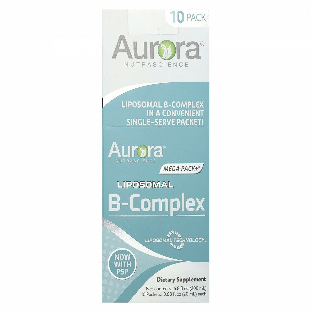 Aurora Nutrascience, Липосомальный комплекс витаминов группы B, 10 пакетиков по 20 мл (0,68 жидк. Унции)