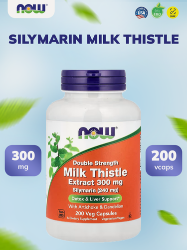 Изображение товара Now Foods Экстракт расторопши 300 мг 200 веганских капсул, Silymarin milk thistle 300 mg 200 vegan caps