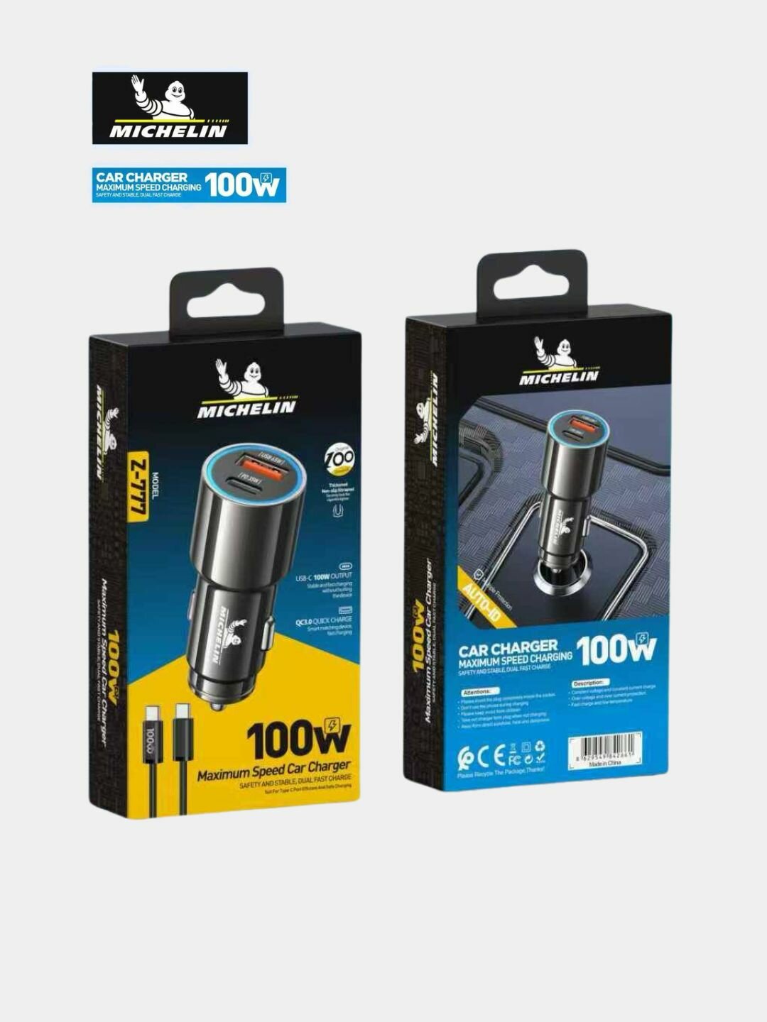 Зарядное устройство для автомобиля Michelin Z-777 100W два порта