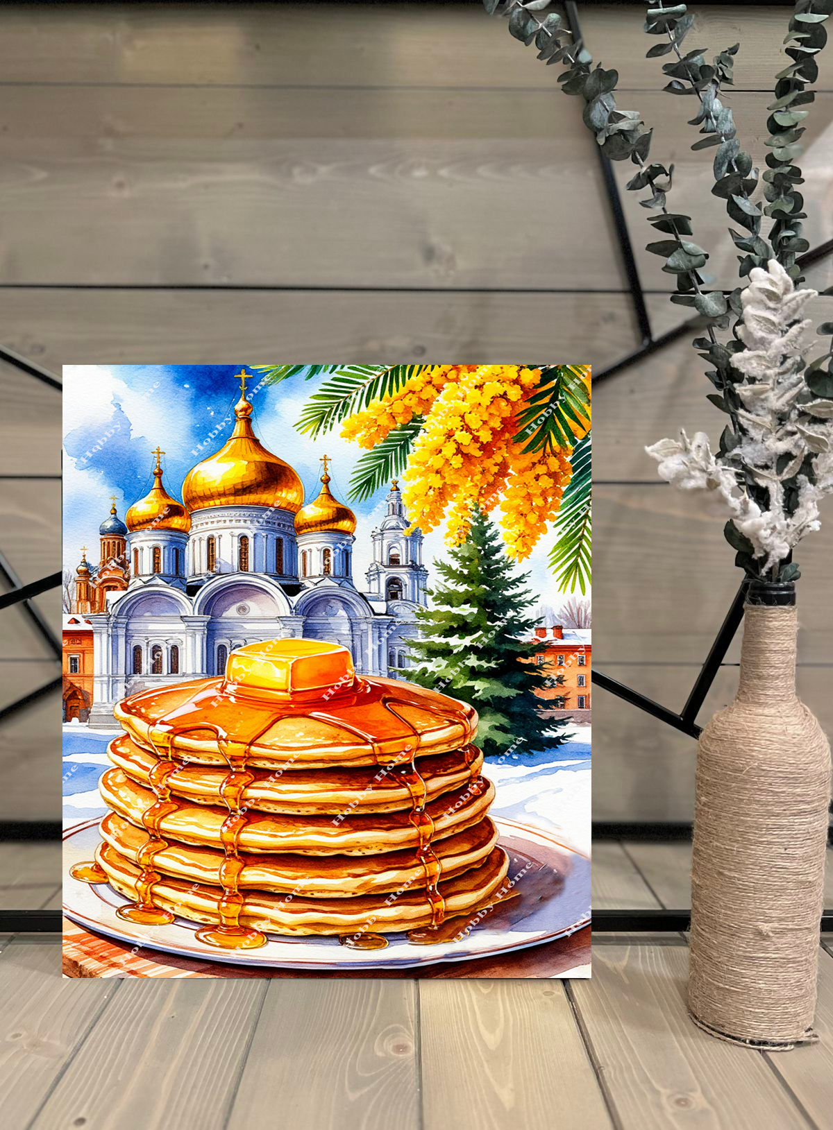 Картина на стену для интерьера 40х50 Масленица