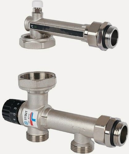 Изображение товара Насосно-смесительный узел Stout SDG-0120-005010 с термостатическим клапаном 20-55°C, без насоса
