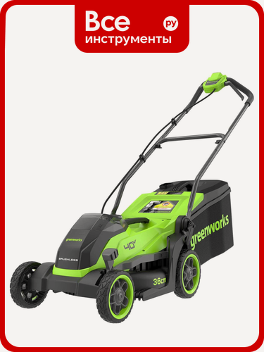 Изображение товара Газонокосилка аккумуляторная Greenworks 40V, 36 см, бесщеточная, без АКБ и ЗУ 2520807