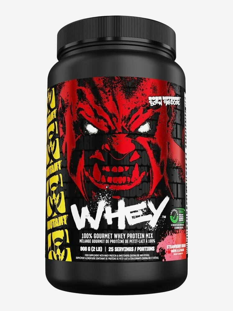 Сывороточный протеин Мутант Вэй / Mutant Whey 908 гр, Клубничный крем