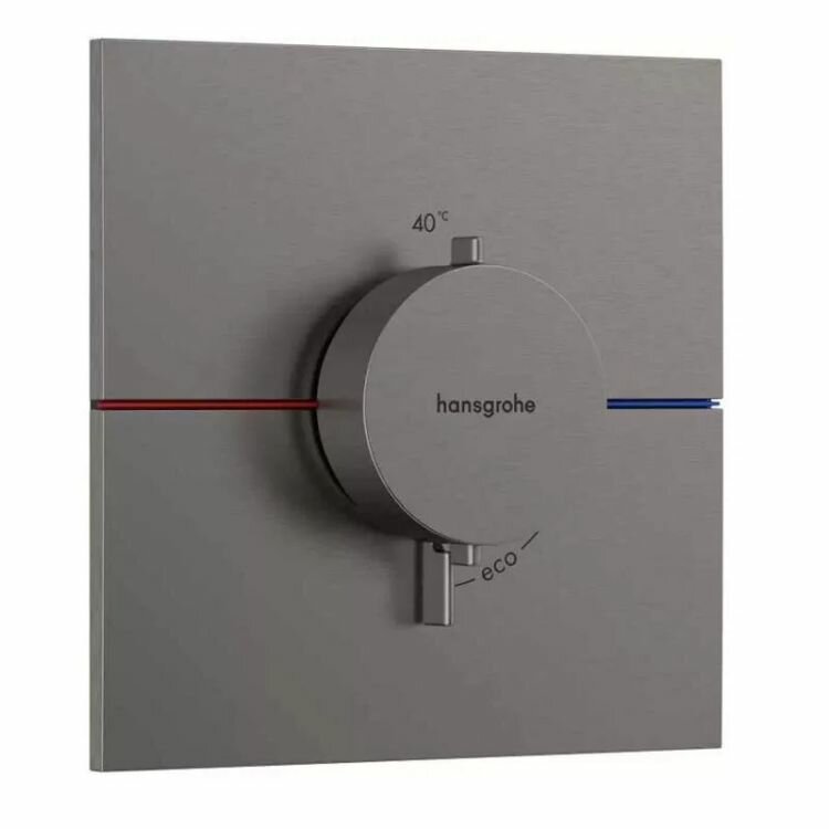 Внешняя часть термостата Hansgrohe, ShowerSelect Comfort E хром черный шлифованный