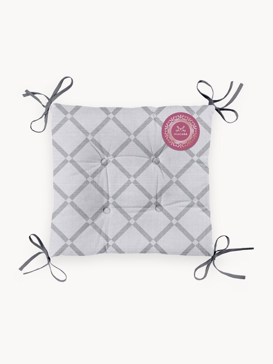 Подушка на стул с тафтингом квадратная 40х40 "Mia Cara" Ромбы