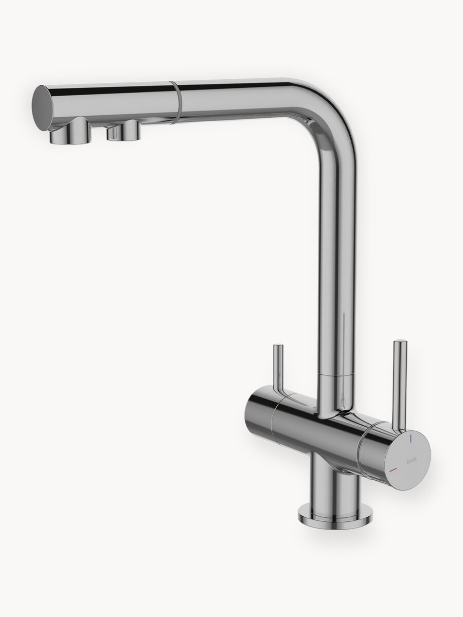 Смеситель для кухни с каналом для фильтра IDDIS Umbra UMBSBPFi05 с выдвижным изливом хром