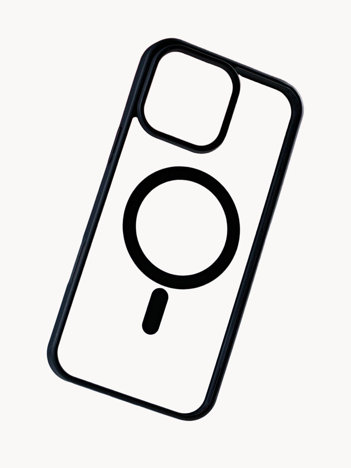 Чехол О'кейси, MagSafe, прозрачный и черный, для iPhone 16 Pro Max, с окантовкой