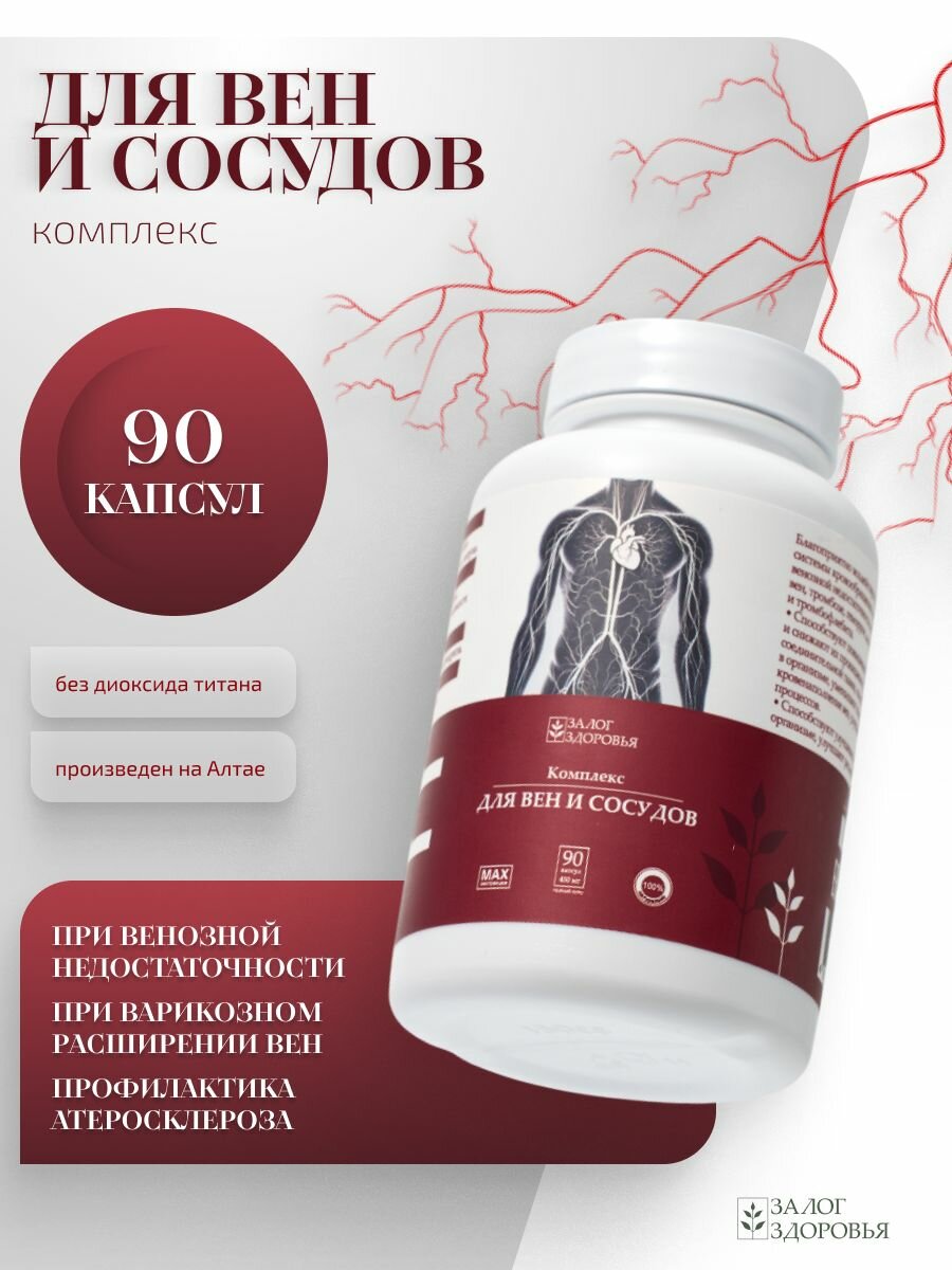 Комплекс для вен и сосудов "Залог здоровья" 90 шт 450мг натуральные экстракты