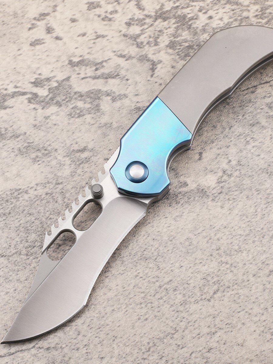 Складной нож NS Night Stalker VG-10 TITAN, блокировка лезвия, титан, 180 г