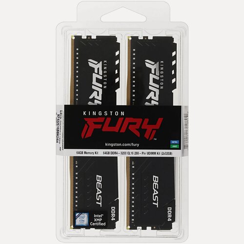 Изображение товара Оперативная память Kingston FURY Beast Black (KF432C16BBK2/64) 64 ГБ