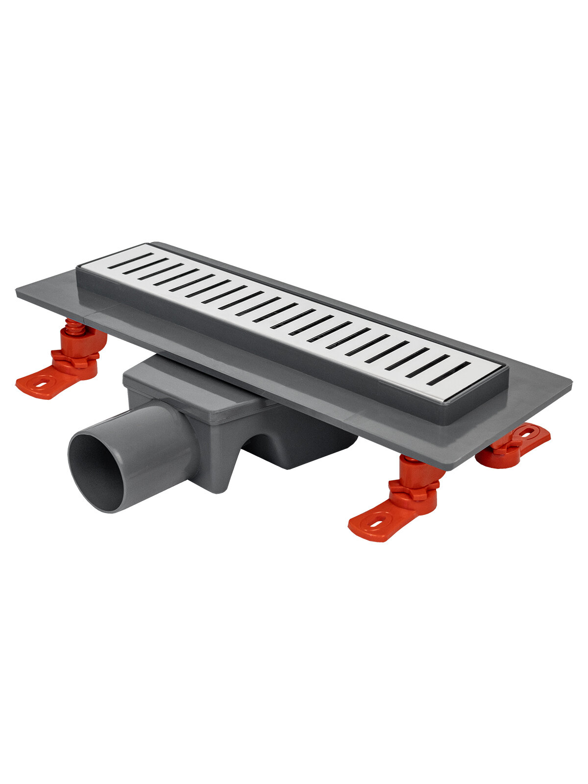 Трап для душа линейный MPF 300 мм пластик с металлической решеткой, серый