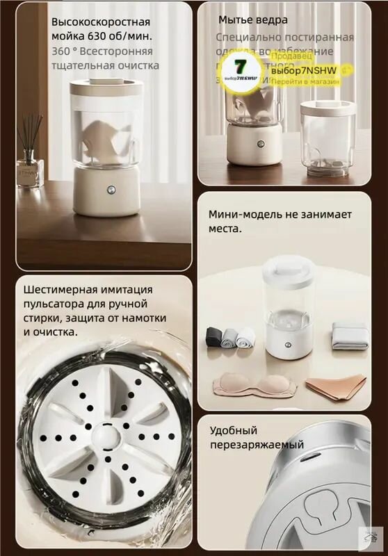 Изображение Мини стиральная машинка Xiaomi Wanmi Q20 Портативная стиральная машина для нижнего белья