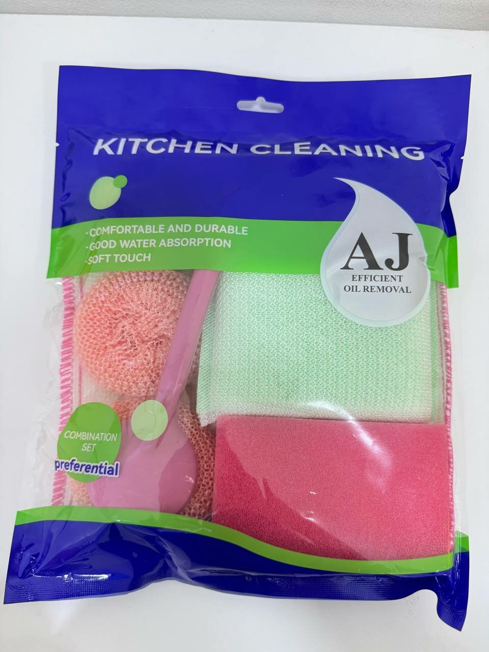 Набор для кухонной уборки AJ — эффективное удаление жира . Практичный комплект для ухода за кухней.