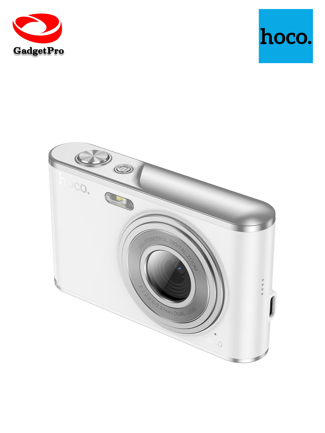 Цифровая фотокамера Hoco DV203: 48 Мп, 4K, двойной объектив, современный дизайн.