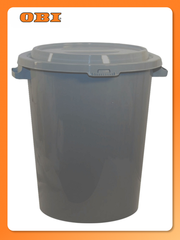 Бак IDEA 40 л черный пластиковый с откидной крышкой ручки для переноски