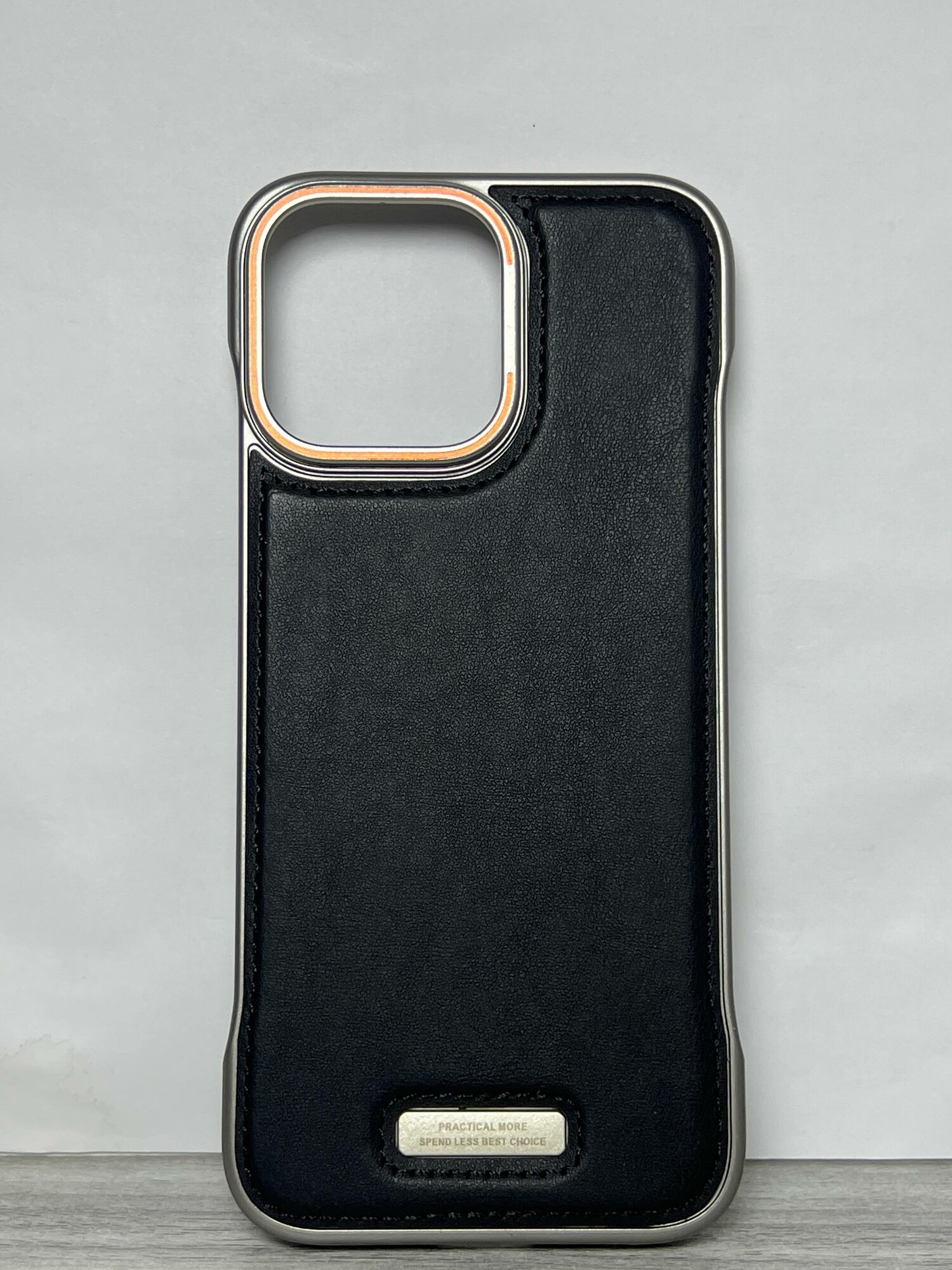 Оригинальный натуральный кожаный чехол черный карбоновый цвет для iphone 16 Pro Max